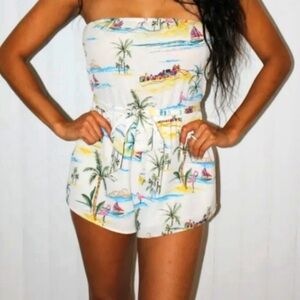Tropical Strapless Romper size Small